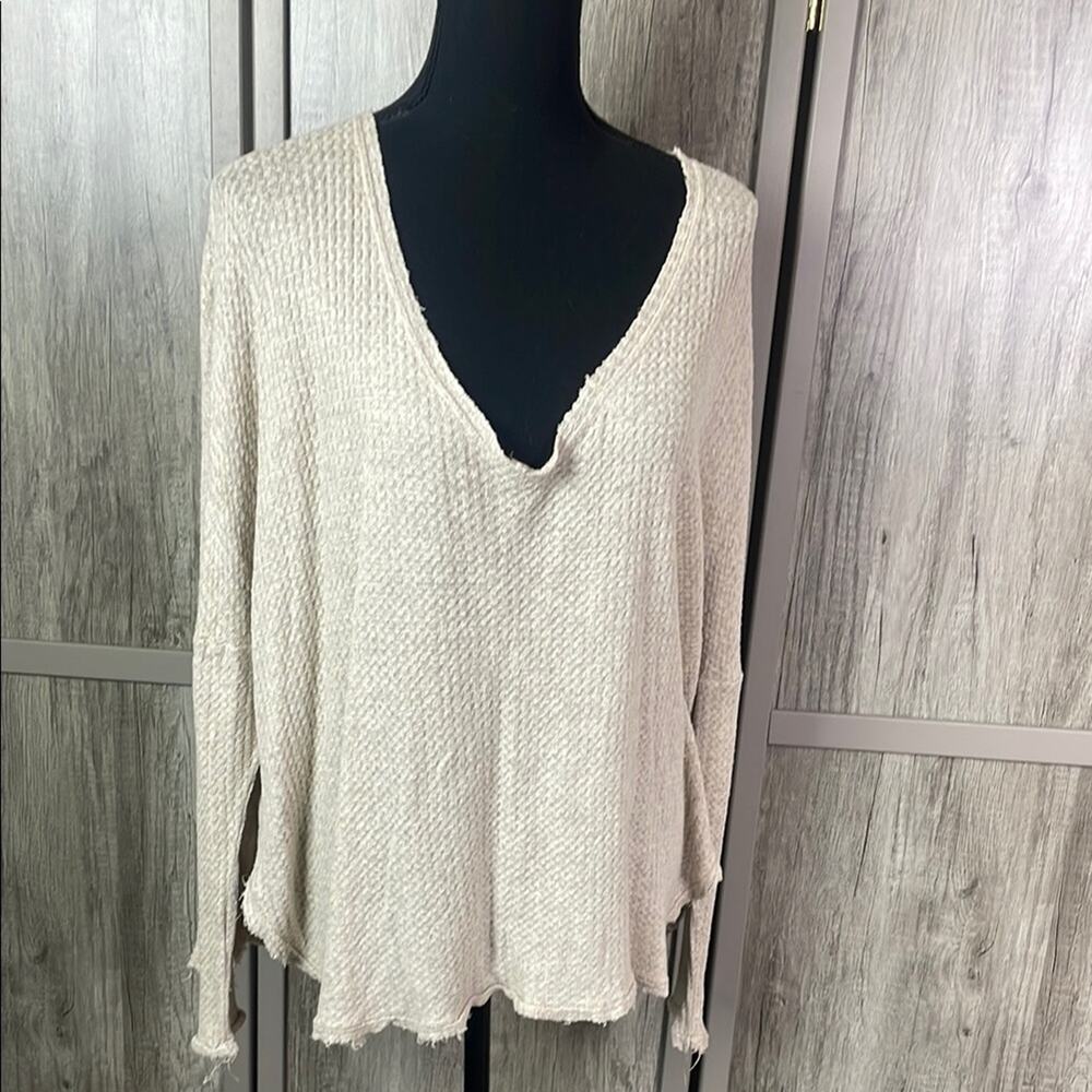 UO Out From Under Laguna oversized waffle top women's XS